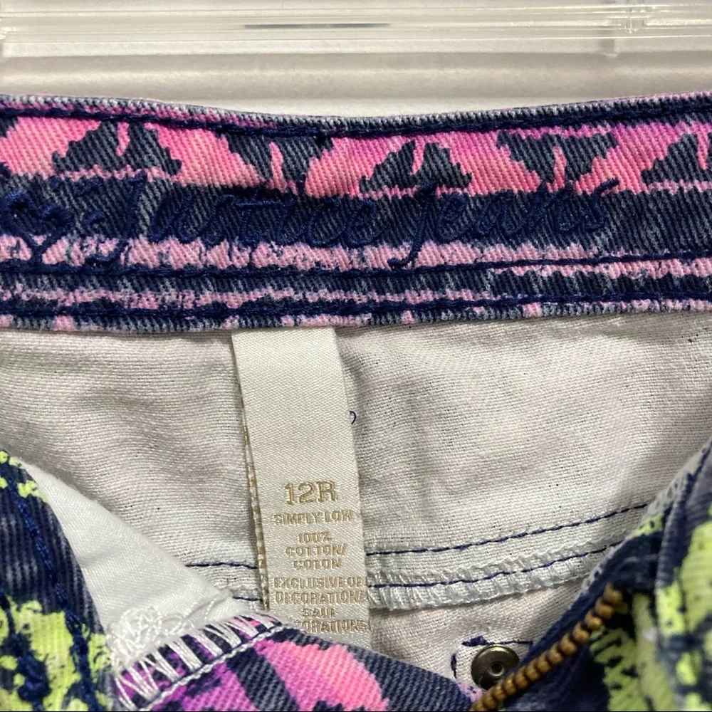 Justice Girls Multicolored Denim Jean Shorts Jorts